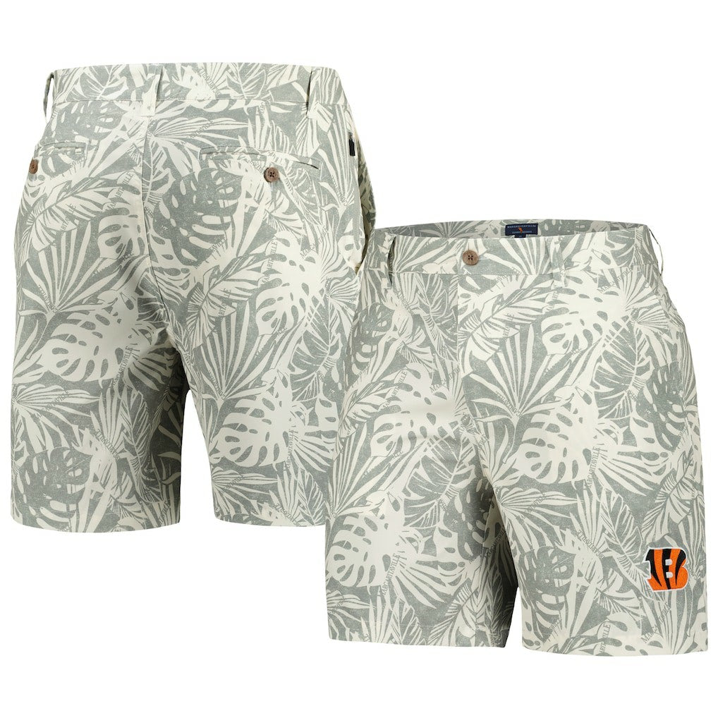 Cincinnati Bengals Margaritaville Sandwashed Monstera Print Amphib Shorts - Gray for sale