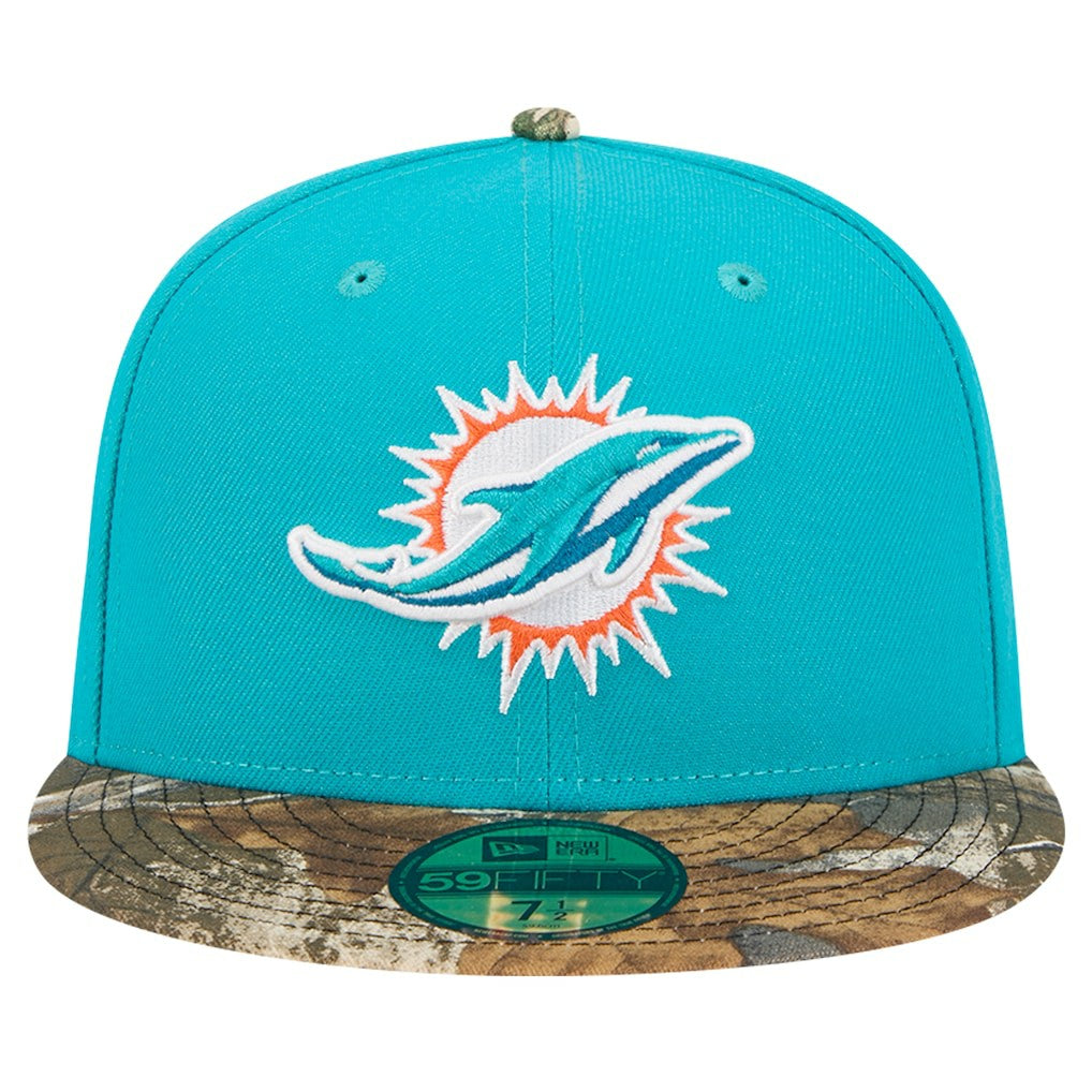 New Era Miami Dolphins Aqua Active Two-Tone Camo 59FIFTY Fitted Hat on sale