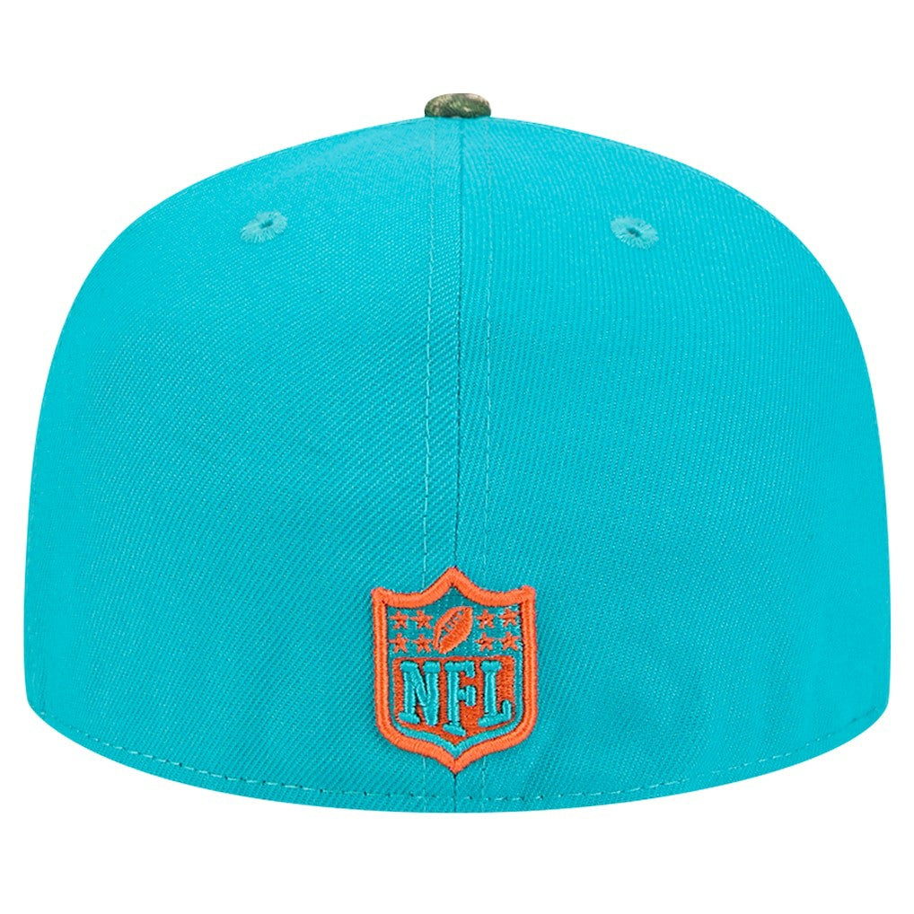 New Era Miami Dolphins Aqua Active Two-Tone Camo 59FIFTY Fitted Hat on sale