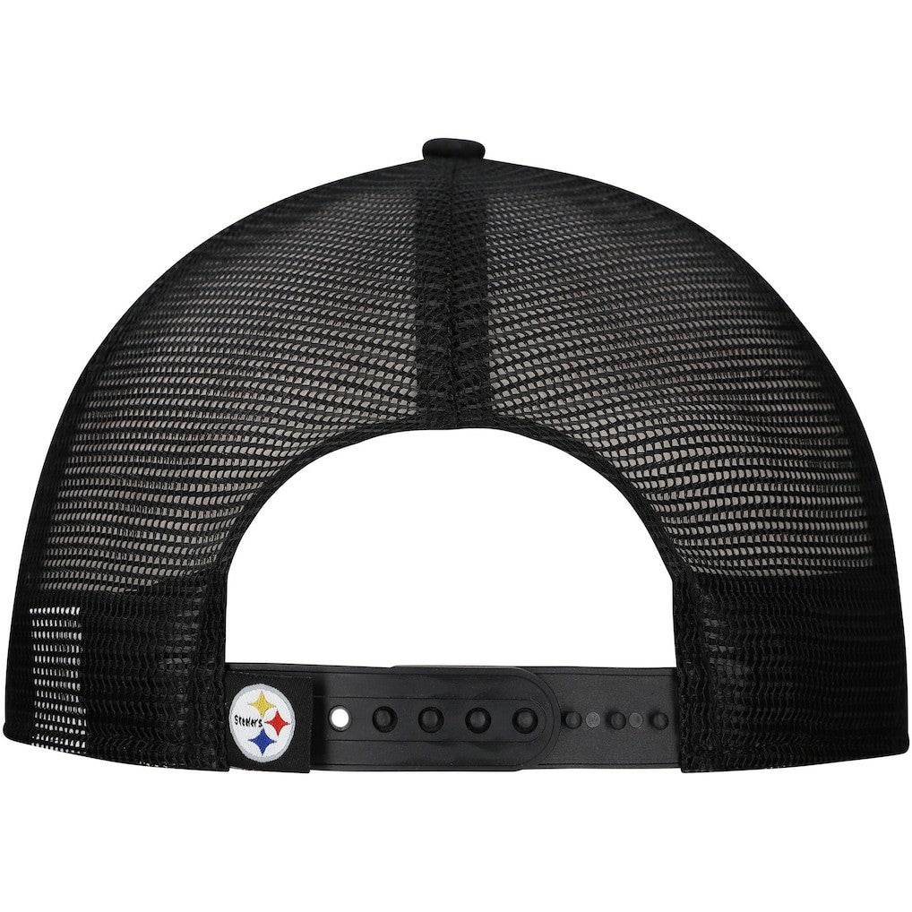 New Era Pittsburgh Steelers Distressed 9FIFTY A-Frame Snapback Hat - White/Black for sale