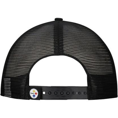 New Era Pittsburgh Steelers Distressed 9FIFTY A-Frame Snapback Hat - White/Black for sale