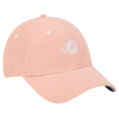 Miami Dolphins New Era Women's Cozy Sherpa 9FORTY Adjustable Hat - Light Pink outlet