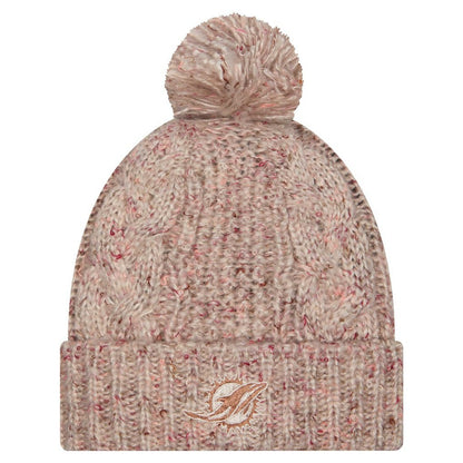 Miami Dolphins New Era Women's Trendy Tone Cuffed Knit Hat with Pom - Stone online
