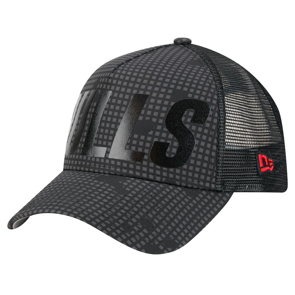 Chicago Bulls Male Adult Midnight Ink Tonal A-Frame Trucker 9FORTY Adjustable Hat - Black | New Era shop