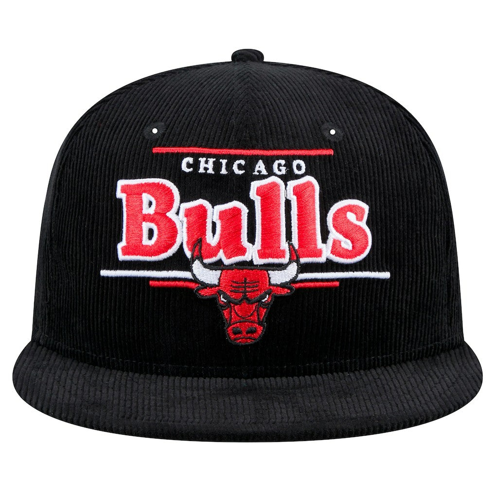 Chicago Bulls Throwback Display Corduroy 9FIFTY Snapback Hat - Black | New Era shop