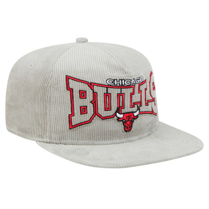 Chicago Bulls Throwback Corduroy Golfer Snapback Hat - Gray | New Era cheap
