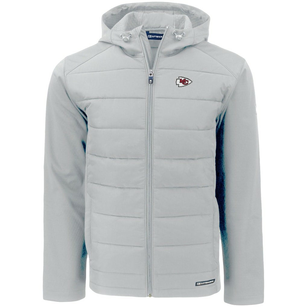 Kansas City Chiefs Cutter & Buck Evoke PrimaLoft Hybrid Eco Softshell Recycled Full-Zip Hooded Jacket - Gray sale
