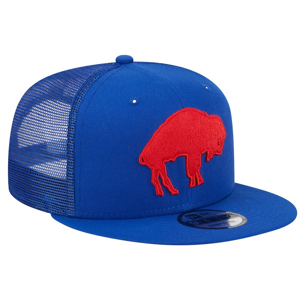 Buffalo Bills New Era Throwback Main Trucker 9FIFTY Snapback Hat - Royal on sale