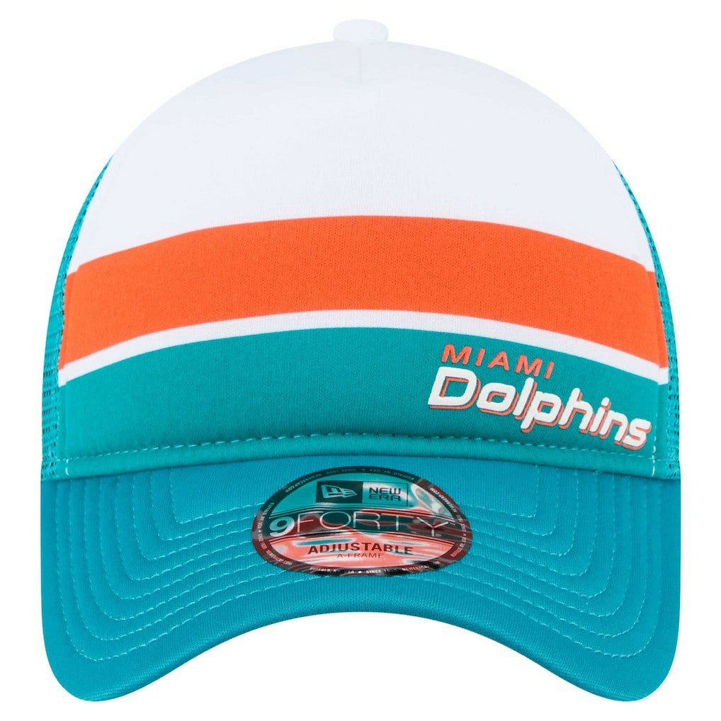 Miami Dolphins New Era Preschool Sport Night Color Block 9FORTY A-Frame Trucker Adjustable Hat - Aqua for sale