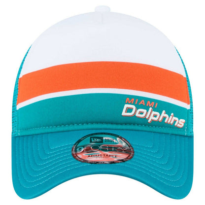 Miami Dolphins New Era Preschool Sport Night Color Block 9FORTY A-Frame Trucker Adjustable Hat - Aqua for sale