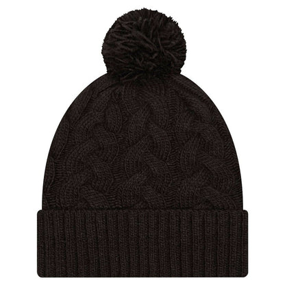 Cincinnati Bengals New Era Women's Cable Cuffed Knit Hat with Pom - Black for sale