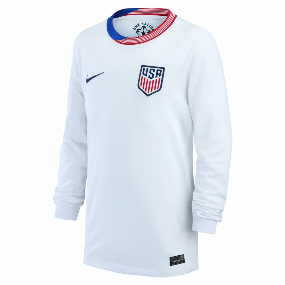 USMNT Youth 2024 Home Replica Long Sleeve Jersey - White | Nike shop