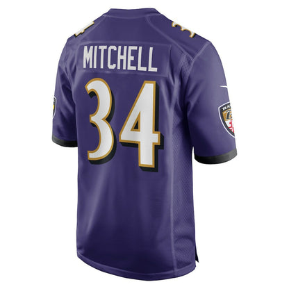 Keaton Mitchell Baltimore Ravens Game Jersey - Purple | Nike for sale