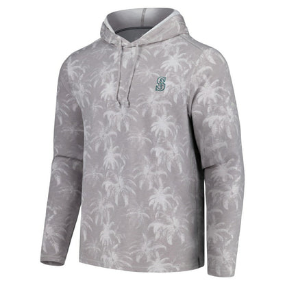 Seattle Mariners Tommy Bahama Palm Frenzy Hoodie Long Sleeve T-Shirt - Gray