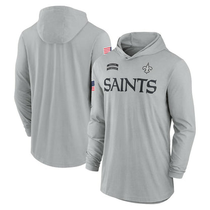 New Orleans Saints 2024 Salute to Service Lightweight Dri-FIT Long Sleeve Hoodie T-Shirt - Gray | Nike discount