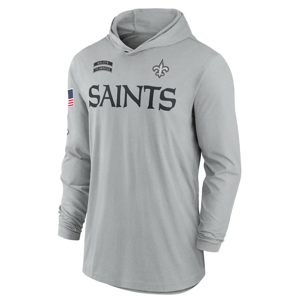 New Orleans Saints 2024 Salute to Service Lightweight Dri-FIT Long Sleeve Hoodie T-Shirt - Gray | Nike discount