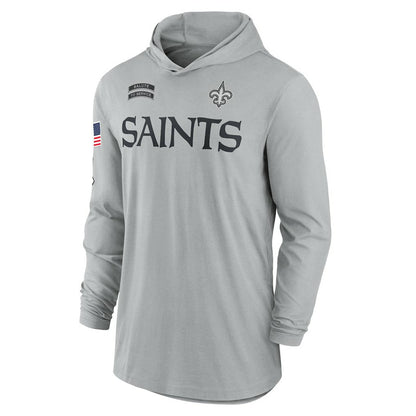 New Orleans Saints 2024 Salute to Service Lightweight Dri-FIT Long Sleeve Hoodie T-Shirt - Gray | Nike discount