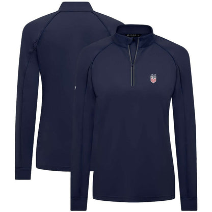USWNT Levelwear Women's Kinetic Insignia Quarter-Zip Pullover - Navy discount