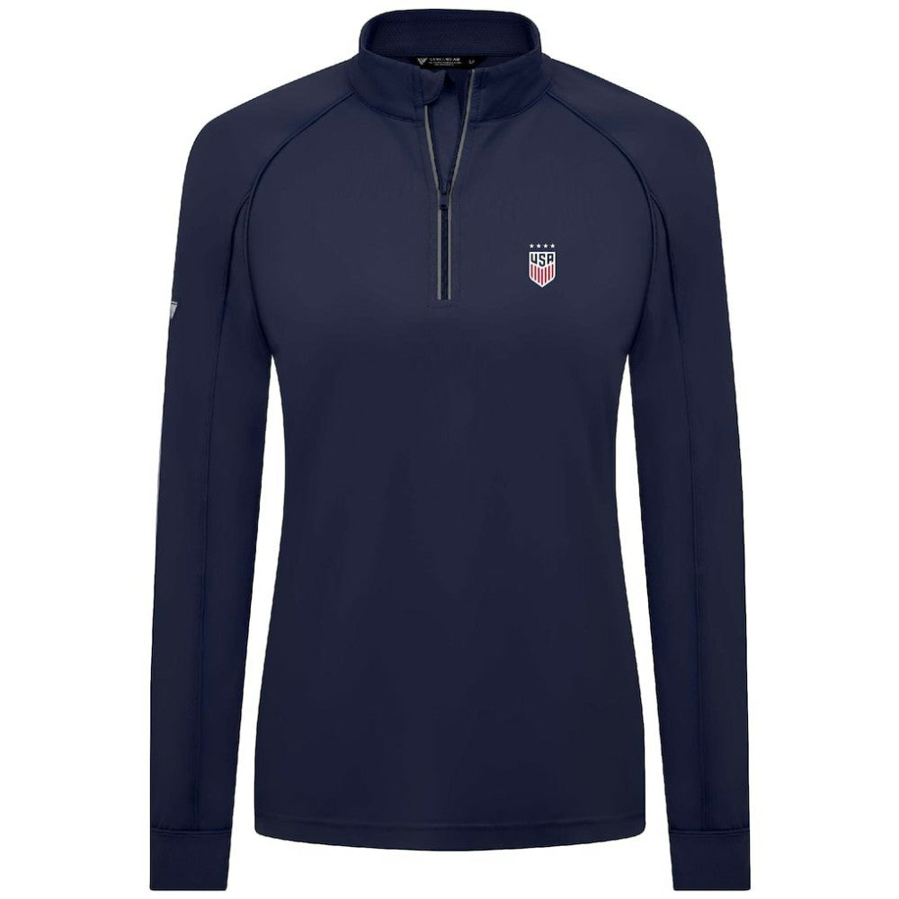 USWNT Levelwear Women's Kinetic Insignia Quarter-Zip Pullover - Navy discount