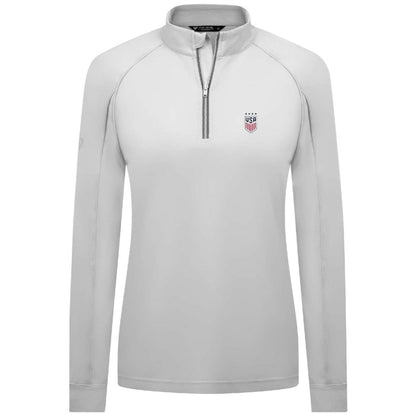 USWNT Levelwear Women's Kinetic Insignia Quarter-Zip Pullover - White discount