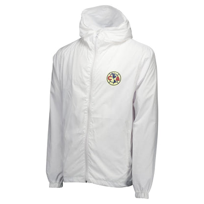 Club America Home Match Hoodie Full-Zip Windbreaker Jacket - White cheap