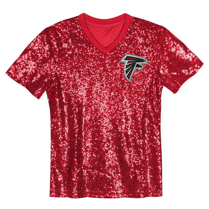 Bijan Robinson Atlanta Falcons Girls Youth Sequin V-Neck Fashion Jersey - Red for sale