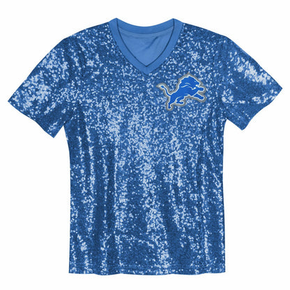 Aidan Hutchinson Detroit Lions Girls Youth Sequin V-Neck Fashion Jersey - Blue discount