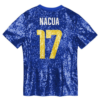 Puka Nacua Los Angeles Rams Girls Youth Sequin V-Neck Fashion Jersey - Royal sale