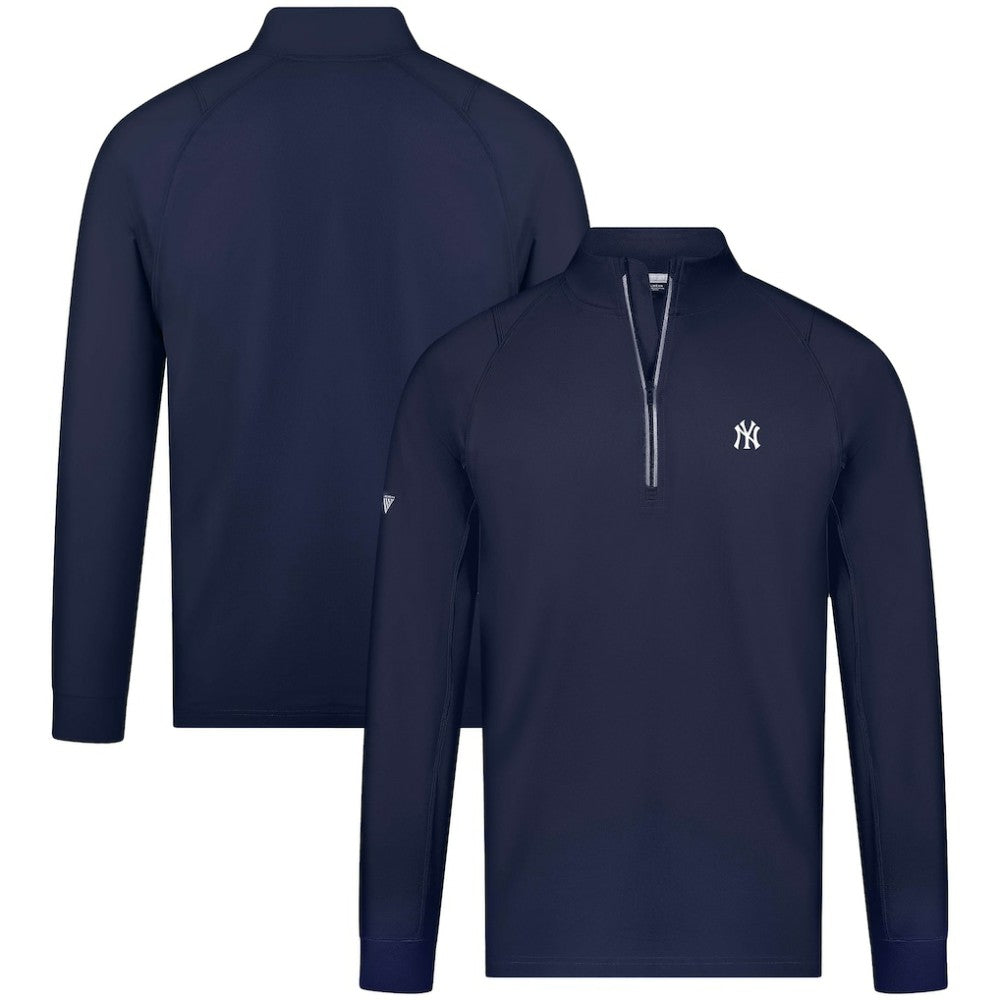 New York Yankees Levelwear Theory Insignia Quarter-Zip Pullover - Navy