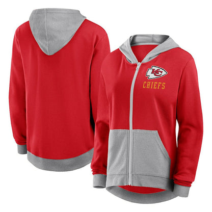 Kansas City Chiefs Logo Athletic Women's Hit It French Terry Full-Zip Hoodie - Red cheap