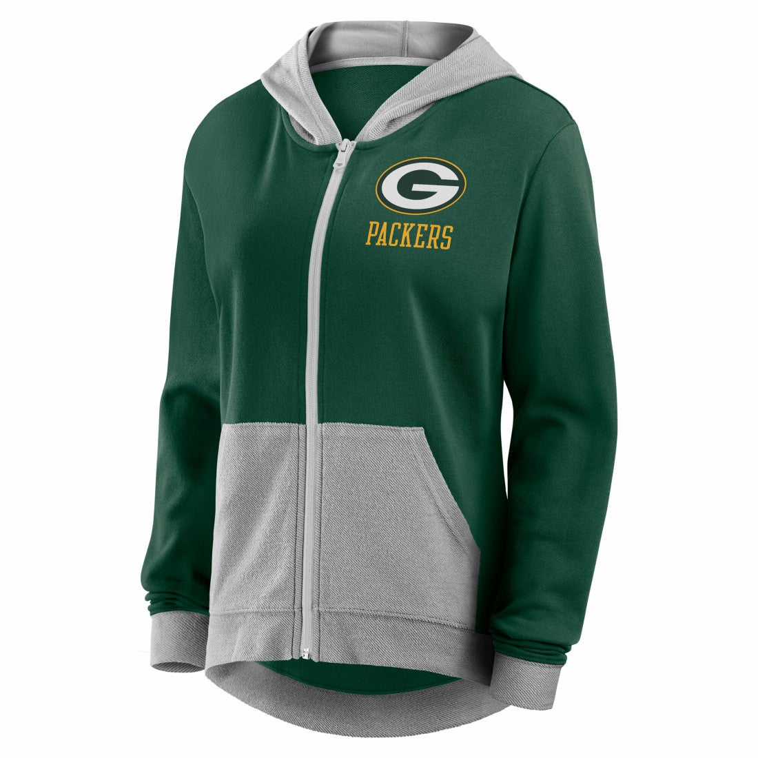 Green Bay Packers Logo Athletic Women's Hit It French Terry Full-Zip Hoodie - Green on sale