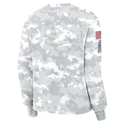 Cleveland Browns Women's 2024 Salute To Service Dri-FIT Long Sleeve T-Shirt - Arctic Camo | Nike outlet
