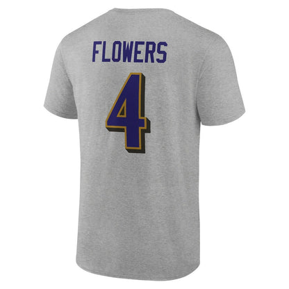 Zay Flowers Baltimore Ravens Icon Player Name & Number T-Shirt - Gray discount