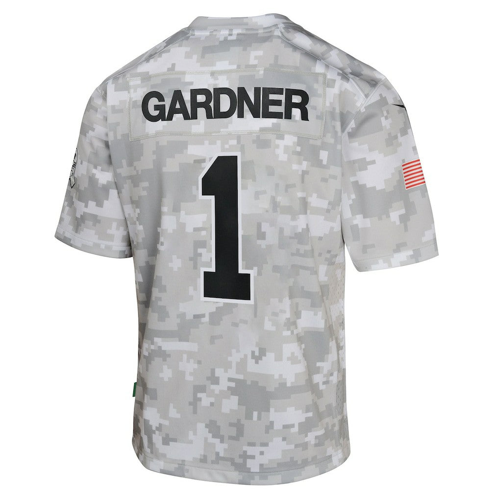 Sauce Gardner New York Jets Youth 2024 Salute to Service Game Jersey - Arctic Camo | Nike on sale