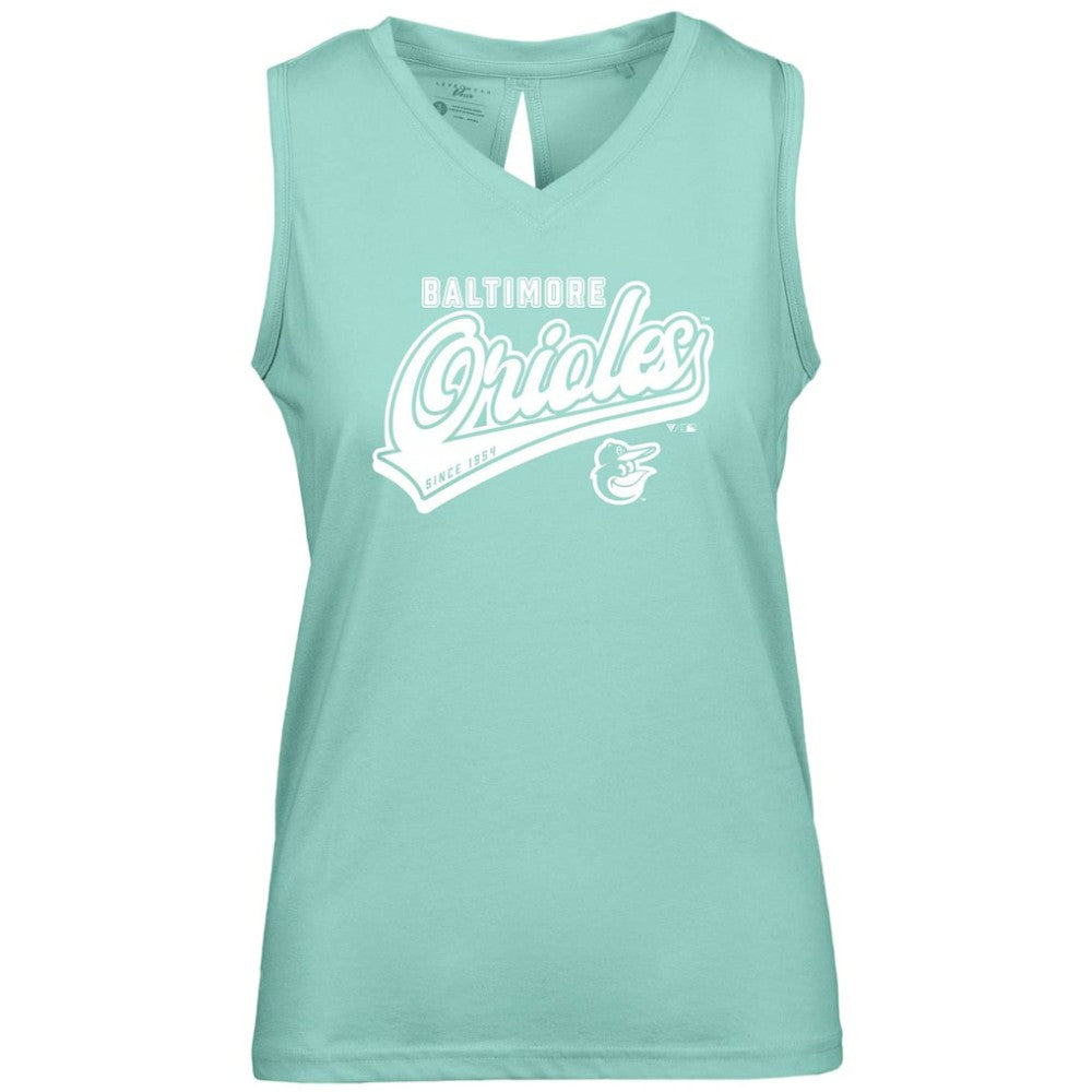Baltimore Orioles Levelwear Women's  Paisley Sweep V-Neck Tank Top - Mint