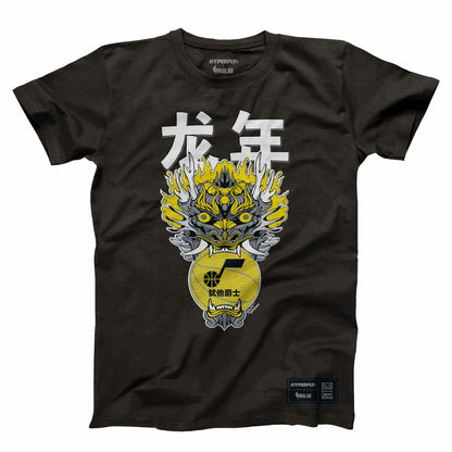 Utah Jazz Hyperfly Unisex Year of the Dragon Lunar New Year Collection T-Shirt - Heather Black for sale