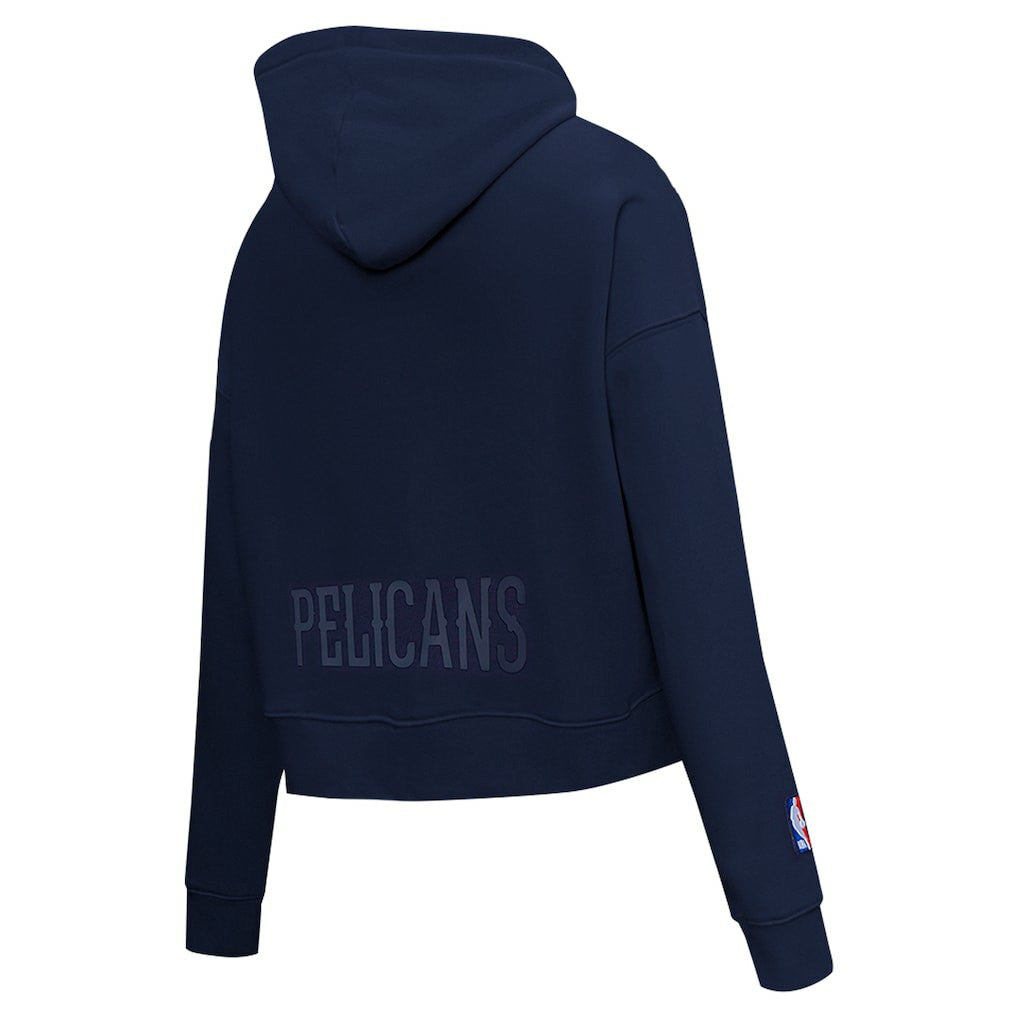 New Orleans Pelicans Pro Standard Women's Jewels Cropped Pullover Hoodie - Navy discount
