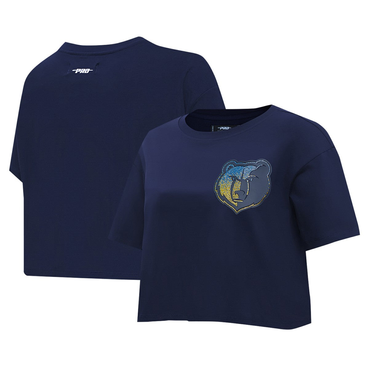 Memphis Grizzlies Pro Standard Women's Jewels Boxy Cropped T-Shirt - Navy for sale