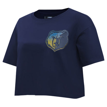 Memphis Grizzlies Pro Standard Women's Jewels Boxy Cropped T-Shirt - Navy for sale