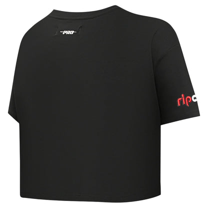 Portland Trail Blazers Pro Standard Women's Jewels Boxy Cropped T-Shirt - Black for sale