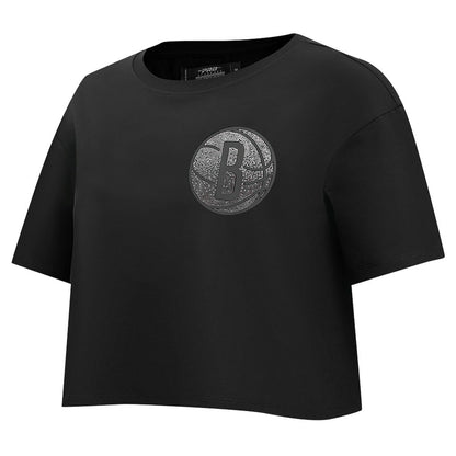 Brooklyn Nets Pro Standard Women's Jewels Boxy Cropped T-Shirt - Black sale