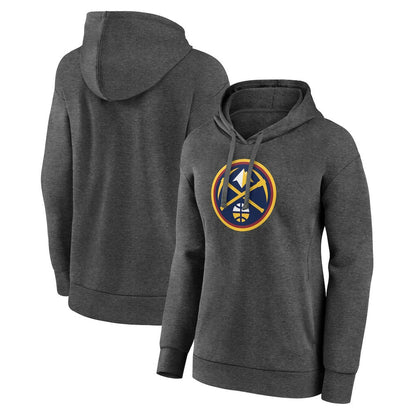 Denver Nuggets Women's Primary Logo Pullover Hoodie - Charcoal discount
