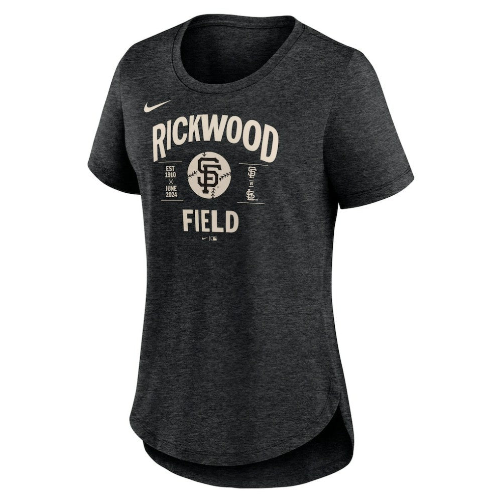San Francisco Giants Women's 2024 Rickwood Classic Tribute Tri-Blend T-Shirt - Heather Black | Nike