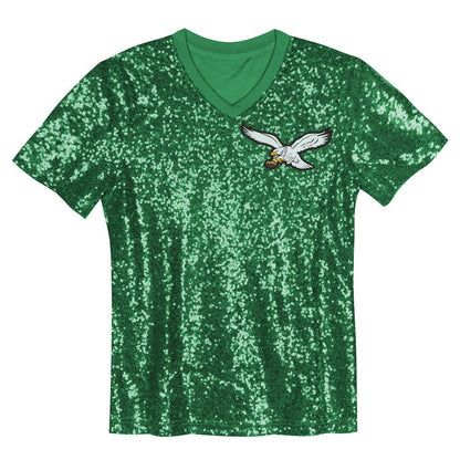 Jalen Hurts Philadelphia Eagles Girls Youth Sequin V-Neck Fashion Jersey - Kelly Green discount