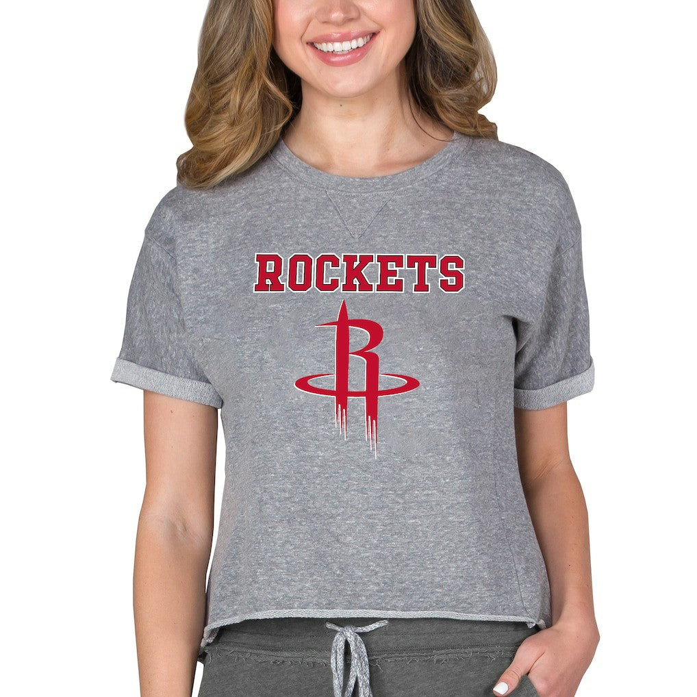 Houston Rockets Concepts Sport NBA Women's Concepts Mainstream Terry SS Top - Gray shop