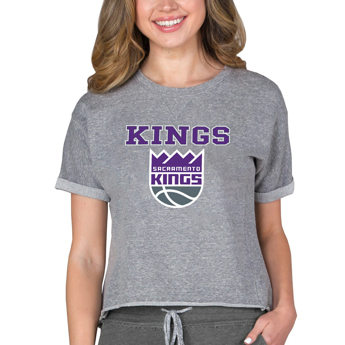 Sacramento Kings Concepts Sport NBA Women's Concepts Mainstream Terry SS Top - Gray for sale
