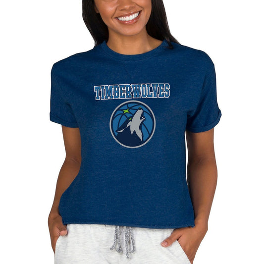 Minnesota Timberwolves Concepts Sport NBA Women's Concepts Mainstream Terry SS Top - Navy for sale