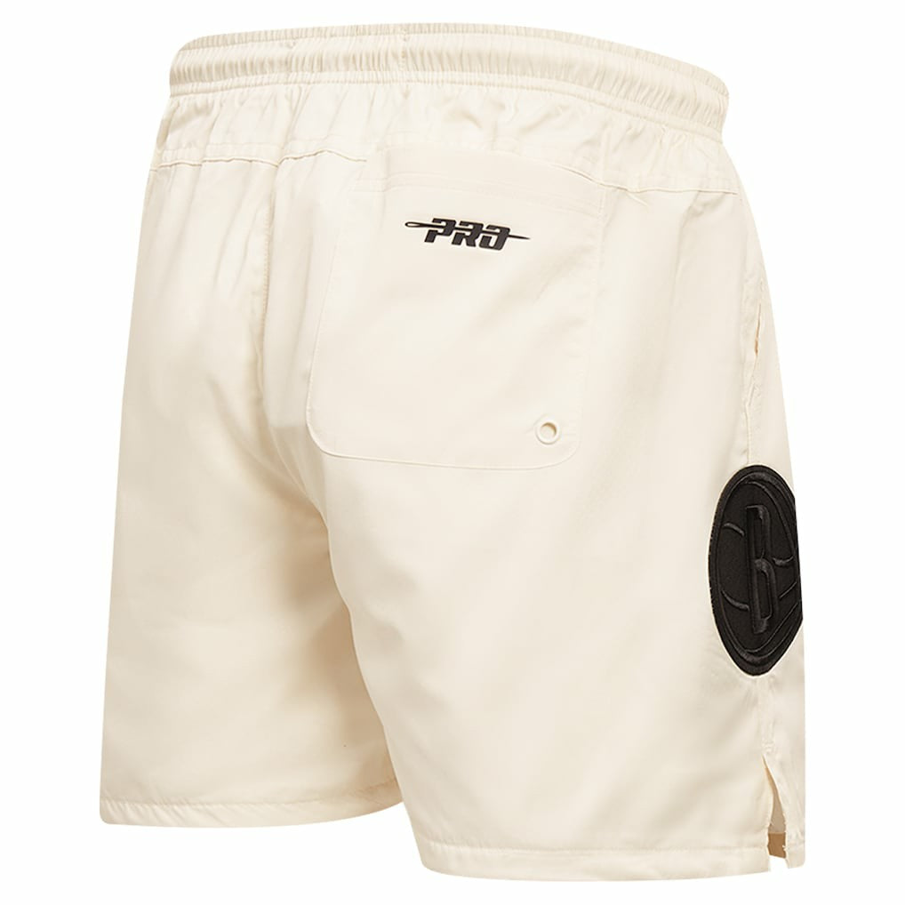 Brooklyn Nets Pro Standard Triple Tonal Woven Shorts - Cream discount