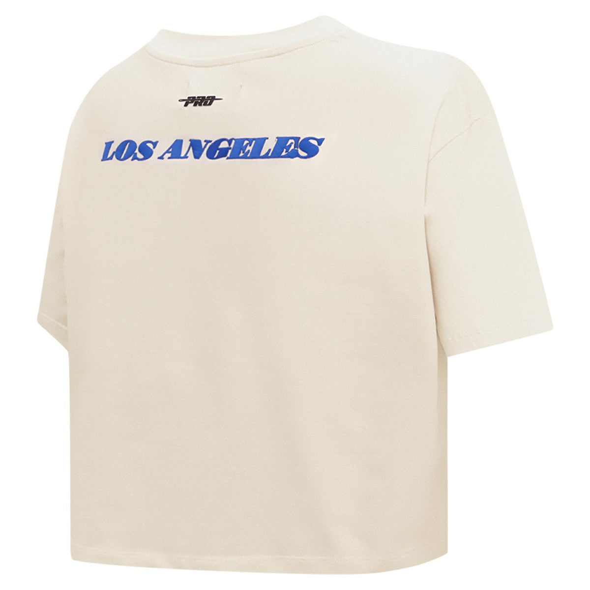 Los Angeles Lakers Pro Standard Women's Retro Striper SJ Cropped Boxy T-Shirt - Cream for sale
