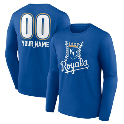 Kansas City Royals Personalized Name & Number Fastball Long Sleeve T-Shirt - Royal